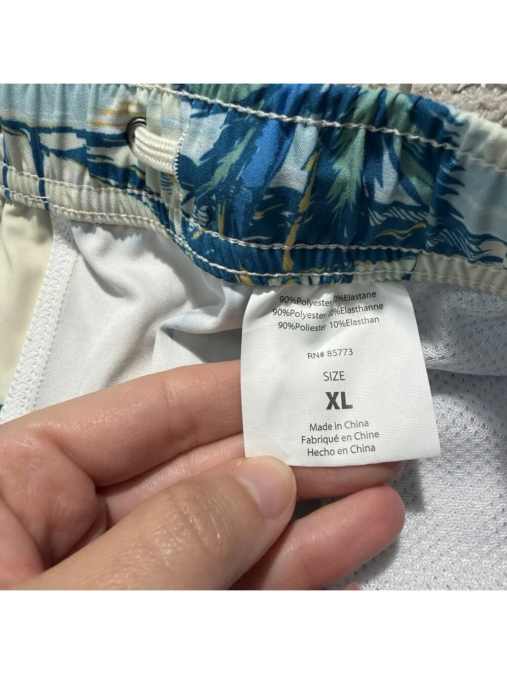 O’Neill Hyperfreak Boardshorts Blue & White Tropical Palm Swim Trunks Mens XL